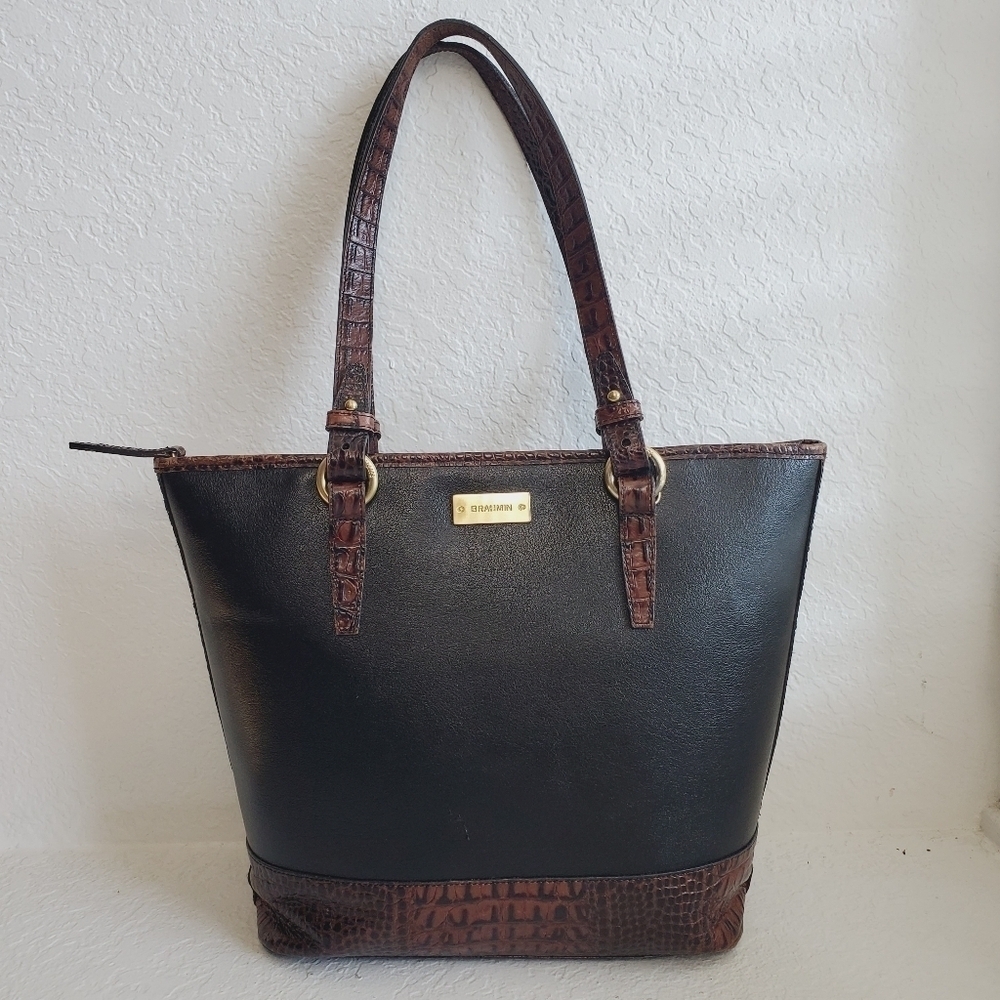 Brahmin Medium Arno Black Tuscan Tote